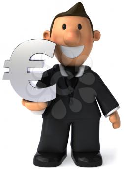 Royalty Free Clipart Image of a Businessman With a Symbol