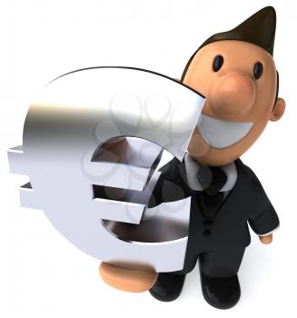 Royalty Free Clipart Image of a Businessman Holding an E Commerce Sign