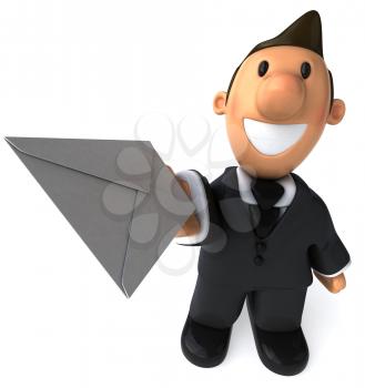 Royalty Free Clipart Image of a Businessman With a Letter