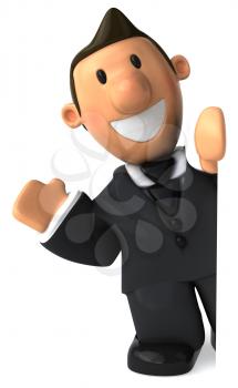 Royalty Free Clipart Image of a Waving Businessperson
