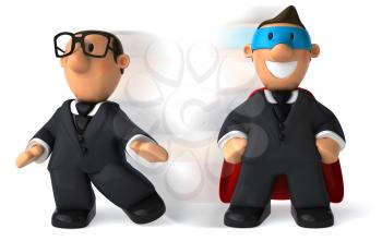 Royalty Free Clipart Image of Clark Kent and Superman Businessman