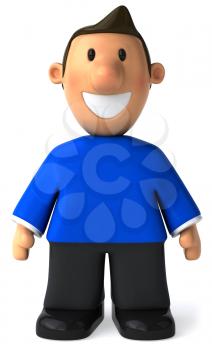 Royalty Free Clipart Image of a Man in a Blue Sweater