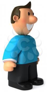 Royalty Free Clipart Image of a Guy in a Turquoise Sweater