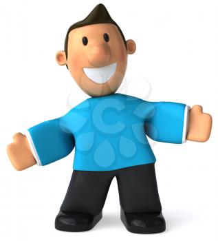 Royalty Free Clipart Image of a Man With Open Arms