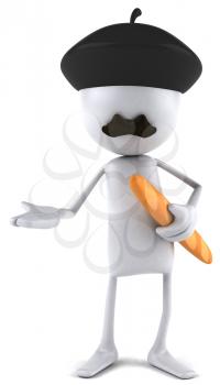 Royalty Free Clipart Image of a Blank French Dude