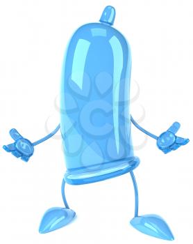 Royalty Free Clipart Image of a Blue Condom