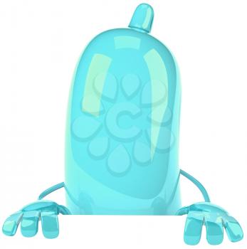Royalty Free Clipart Image of a Turquoise Condom