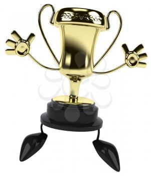 Royalty Free Clipart Image of a Happy Trophy