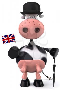 Royalty Free Clipart Image of a British Cow