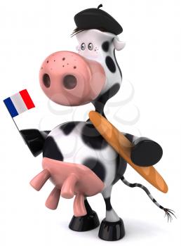 Royalty Free Clipart Image of a French Cow