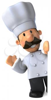 Royalty Free Clipart Image of a Chef Waving