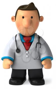 Royalty Free Clipart Image of a Doctor Looking Sad
