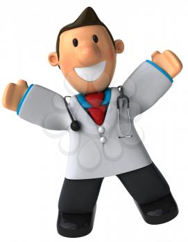 Royalty Free Clipart Image of a Happy Doctor