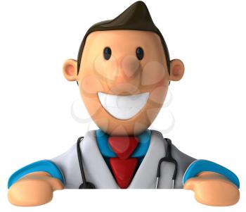 Royalty Free Clipart Image of a Smiling Doctor