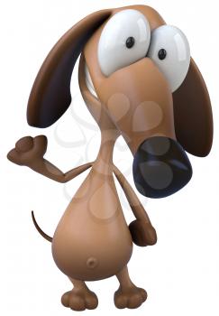 Royalty Free Clipart Image of a Dog Waving