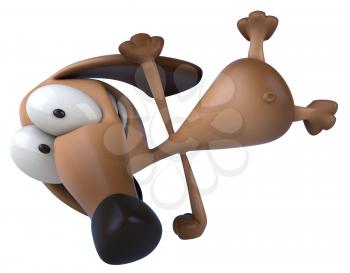 Royalty Free Clipart Image of a Dog Doing a Handstand