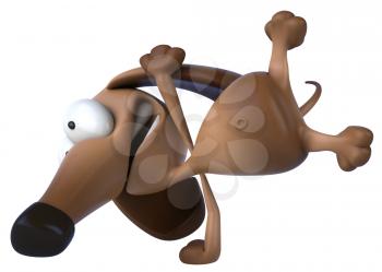 Royalty Free Clipart Image of a Dog Doing Hand Springs