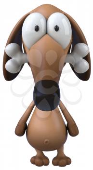 Royalty Free Clipart Image of a Dog With a Bone