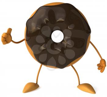 Royalty Free Clipart Image of a Glazed Doughnut