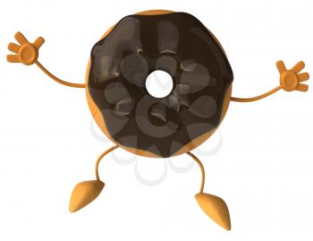 Royalty Free Clipart Image of a Chocolate Doughnut