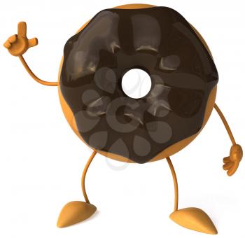 Royalty Free Clipart Image of a Chocolate Doughnut