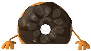 Royalty Free Clipart Image of a Chocolate Glazed Doughnut