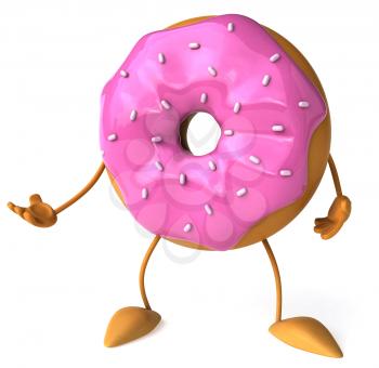 Royalty Free Clipart Image of a Glazed Doughnut