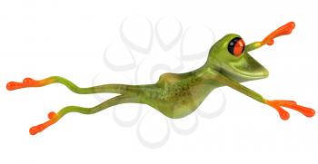 Royalty Free Clipart Image of a Leaping Frog