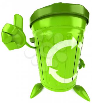 Royalty Free Clipart Image of a Green Recycle Bin