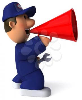 Royalty Free Clipart Image of
a Man With a Bullhorn