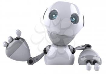 Royalty Free Clipart Image of a Waving Robot