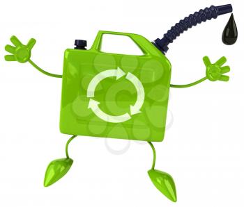 Royalty Free Clipart Image of a Jumping Oil Can