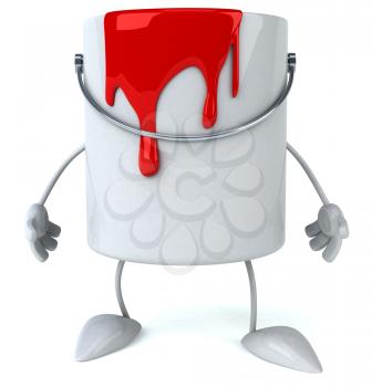 Royalty Free Clipart Image of a Bucket of Red Paint