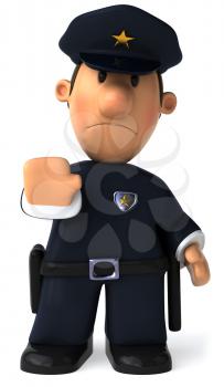 Royalty Free Clipart Image of a Policeman Making a Stop
