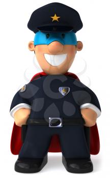 Royalty Free Clipart Image of a Superhero Policeman