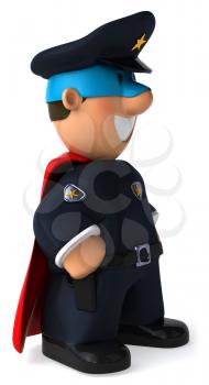 Royalty Free Clipart Image of a Superhero Police Officer