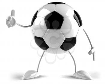 Royalty Free 3d Clipart Image of a Soccer Ball Character Giving the Thumbs Up