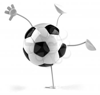 Royalty Free 3d Clipart Image of a Soccer Ball Character Doing a Handstand