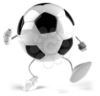 Royalty Free 3d Clipart Image of a Soccer Ball Character Running