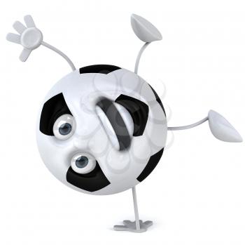 Royalty Free Clipart Image of a Human Soccer Ball Doing a Handstand