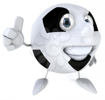 Royalty Free Clipart Image of a Human Soccer Ball Giving a Thumbs Up