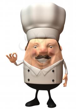 Royalty Free 3d Clipart Image of a Chef Giving an Okay Sign