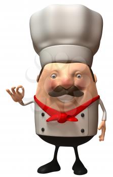 Royalty Free 3d Clipart Image of a Chef Giving an Okay Sign
