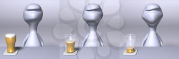 Royalty Free 3d Clipart Image of a Character Drinking a Beverage 