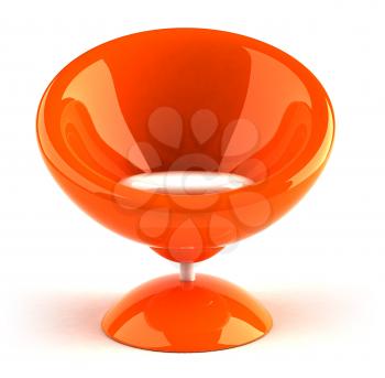 Royalty Free 3d Clipart Image of an Orange Bubble Chair