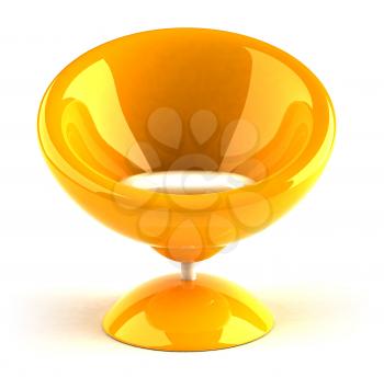 Royalty Free 3d Clipart Image of a Yellow Bubble Chair