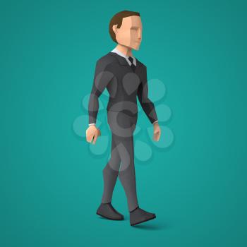 Low poly business man