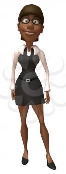 Royalty Free 3d Clipart Image of an African American Businesswoman