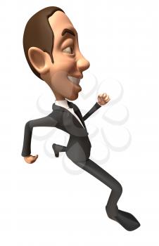 Royalty Free 3d Clipart Image of a Businessman Running