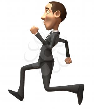 Royalty Free 3d Clipart Image of a Businessman Running